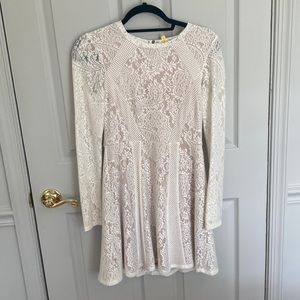 BCBG White Formal Dress Long Sleeve